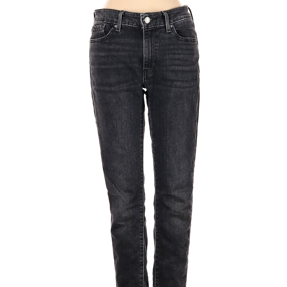 Levi's 504 2006 Women's Slouchy Straight Leg Black Wash Out Jeans Size 12L 31W